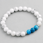 Bracelet Apatite et Howlite l Lithothérapie Stéphanie